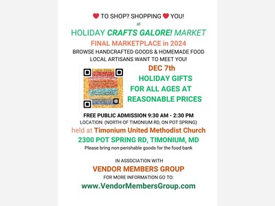 12/7/24 CRAFTS GALORE! Holiday Marketplace