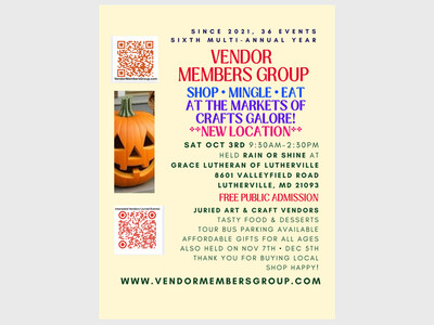 Oct 3rd, 2026 Market of CRAFTS GALORE!